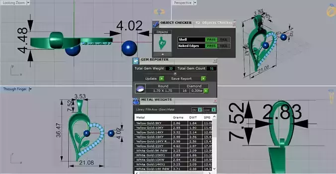 Rose Gold Heart Pendant with Diamonds and Pearls Model pp0059