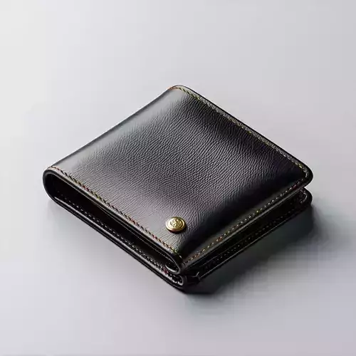 Realistic Black Leather Wallet 3D Model Low-poly 3D model