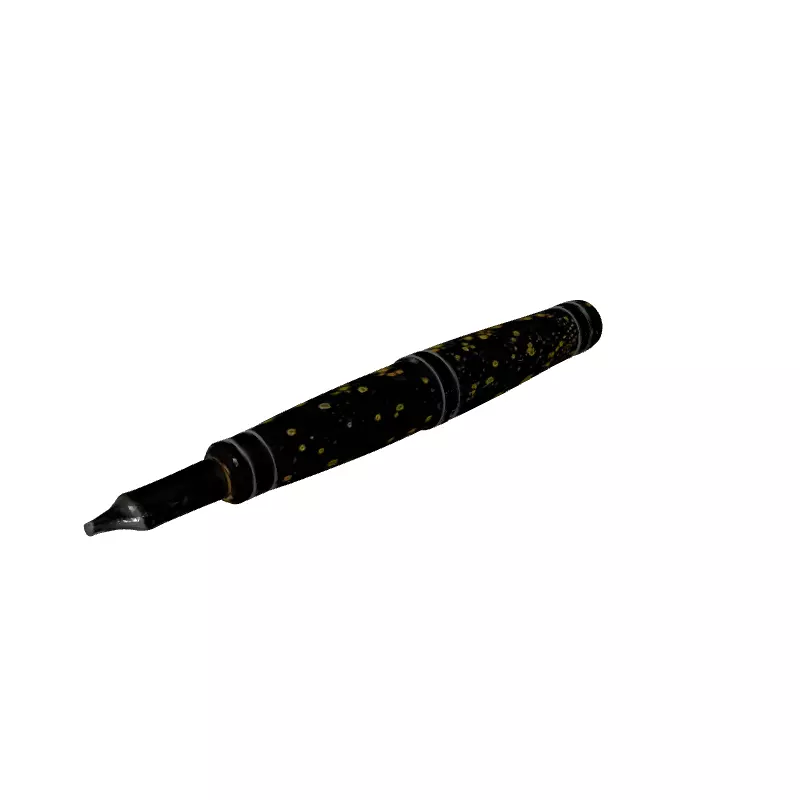 Elegant Fountain Pen with Starry Night Design Low-poly 3D model_2
