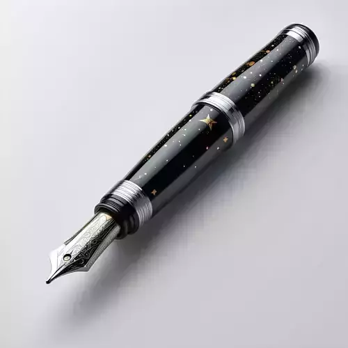Elegant Fountain Pen with Starry Night Design