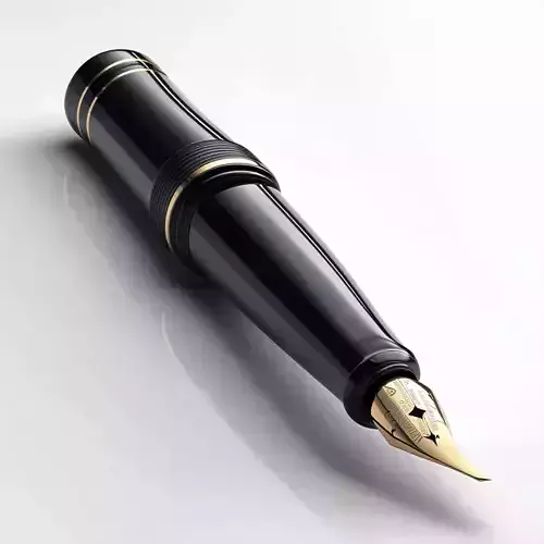 Realistic Fountain Pen 3D Model