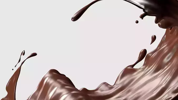 Chocolate Liquid Splash 001 3D model 3