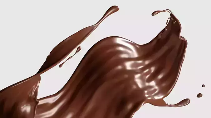 Chocolate Liquid Splash 001 3D model 5