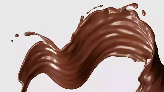 Chocolate Liquid Splash 001 3D model 4