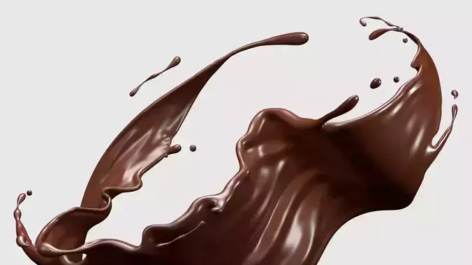 Chocolate Liquid Splash 001 3D model 2