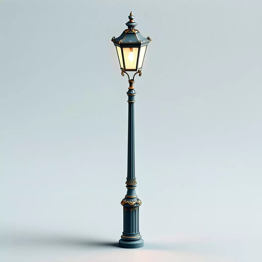 Ornate Victorian Street Lamp 3D Model Low-poly 3D model_0