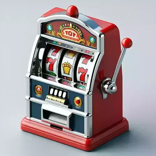 Realistic Retro Slot Machine 3D Model