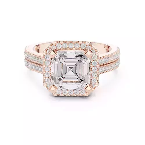 Asscher Cut Diamond Engagement Wedding Ring 3DM STL Video