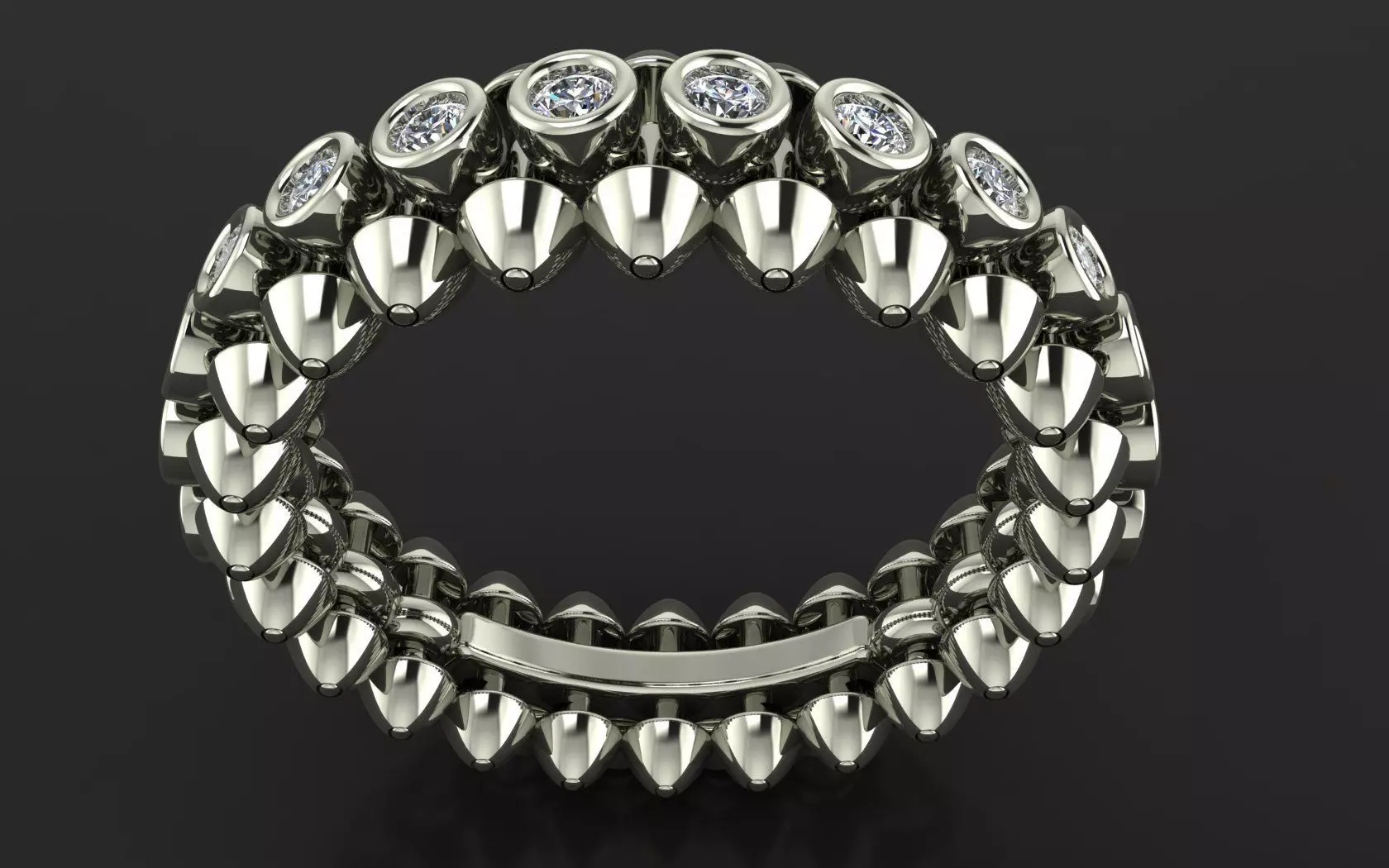 Clash de Cartier ring  With the stones 3d print model 3D print model_15