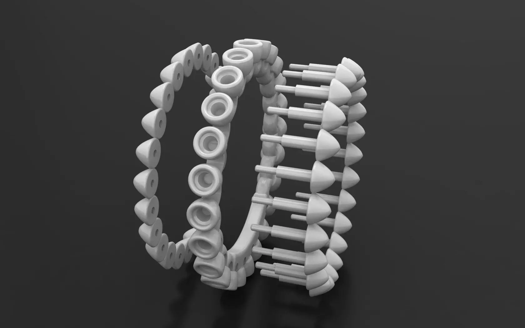 Clash de Cartier ring  With the stones 3d print model 3D print model_4