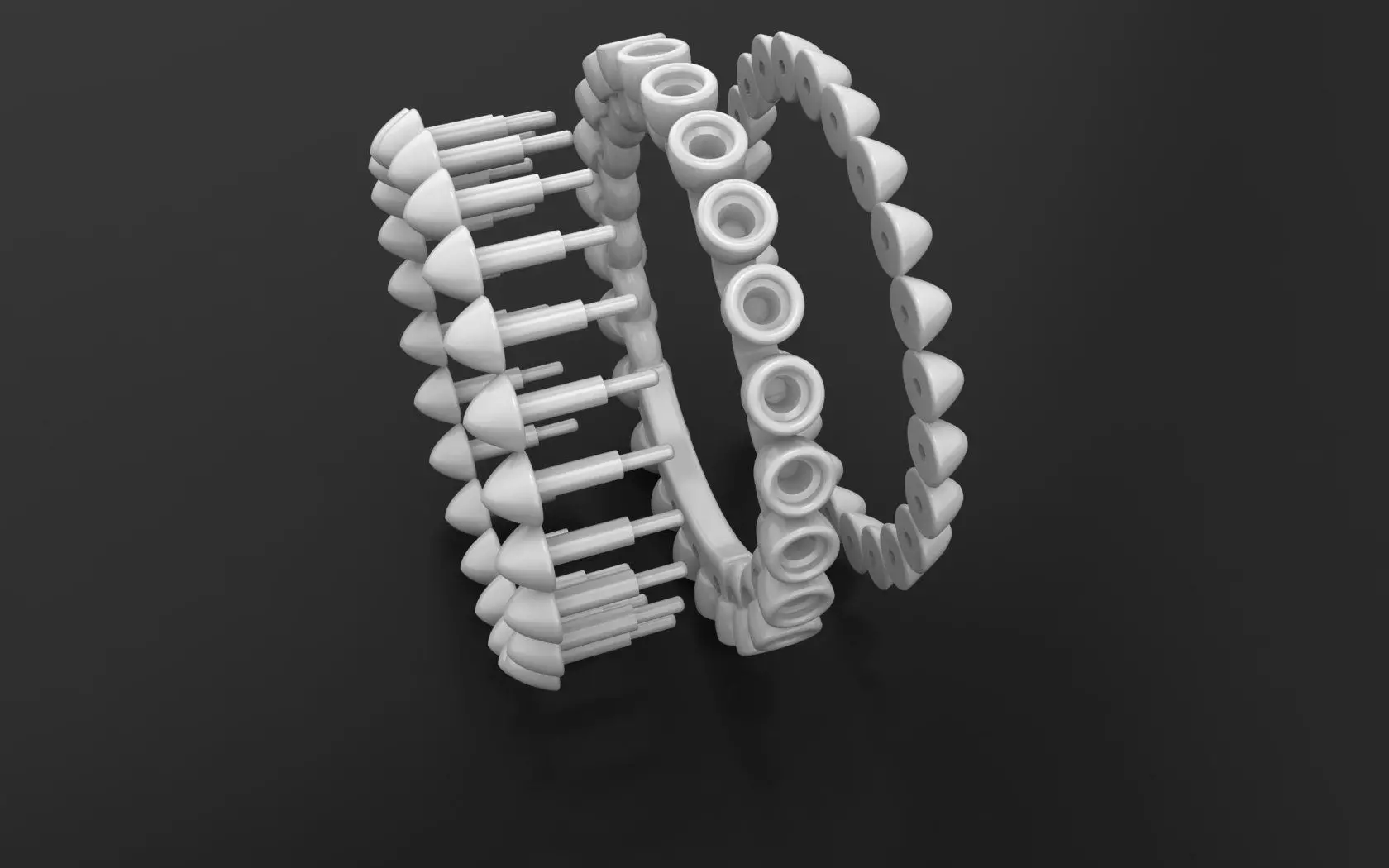 Clash de Cartier ring  With the stones 3d print model 3D print model_6
