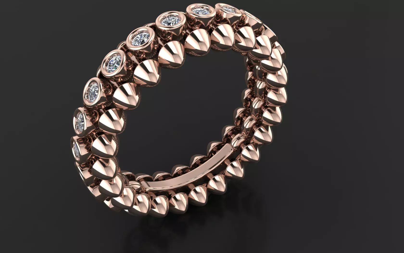 Clash de Cartier ring  With the stones 3d print model 3D print model_11
