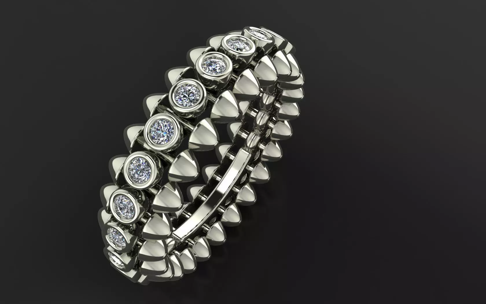 Clash de Cartier ring  With the stones 3d print model 3D print model_13
