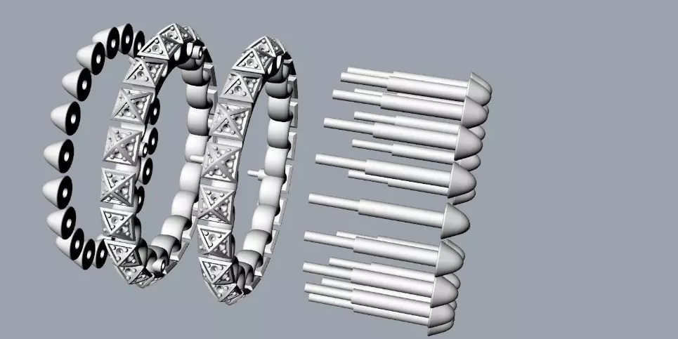 Clash de Cartier ring  With the stones 3d print model 3D print model_16