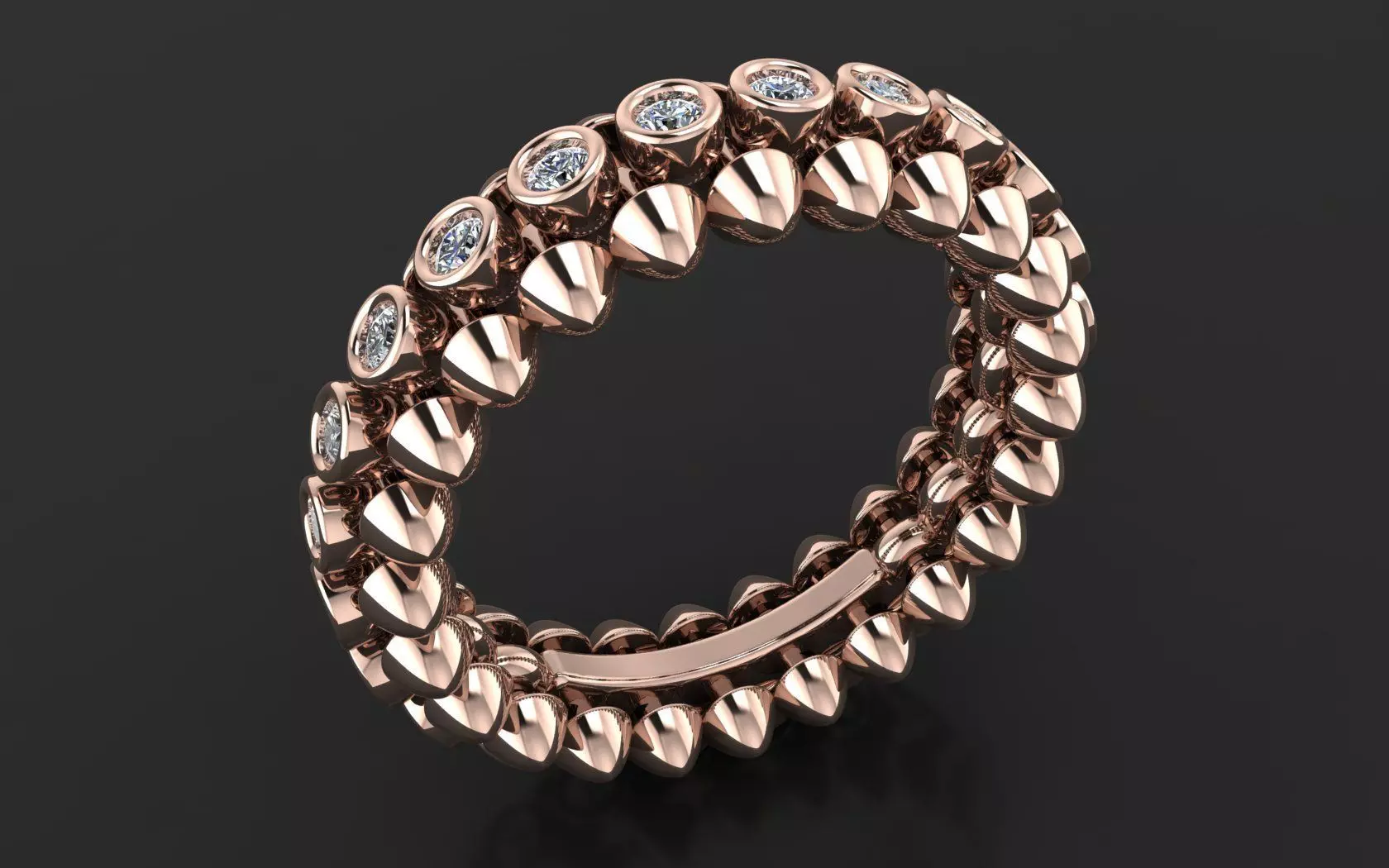 Clash de Cartier ring  With the stones 3d print model 3D print model_14
