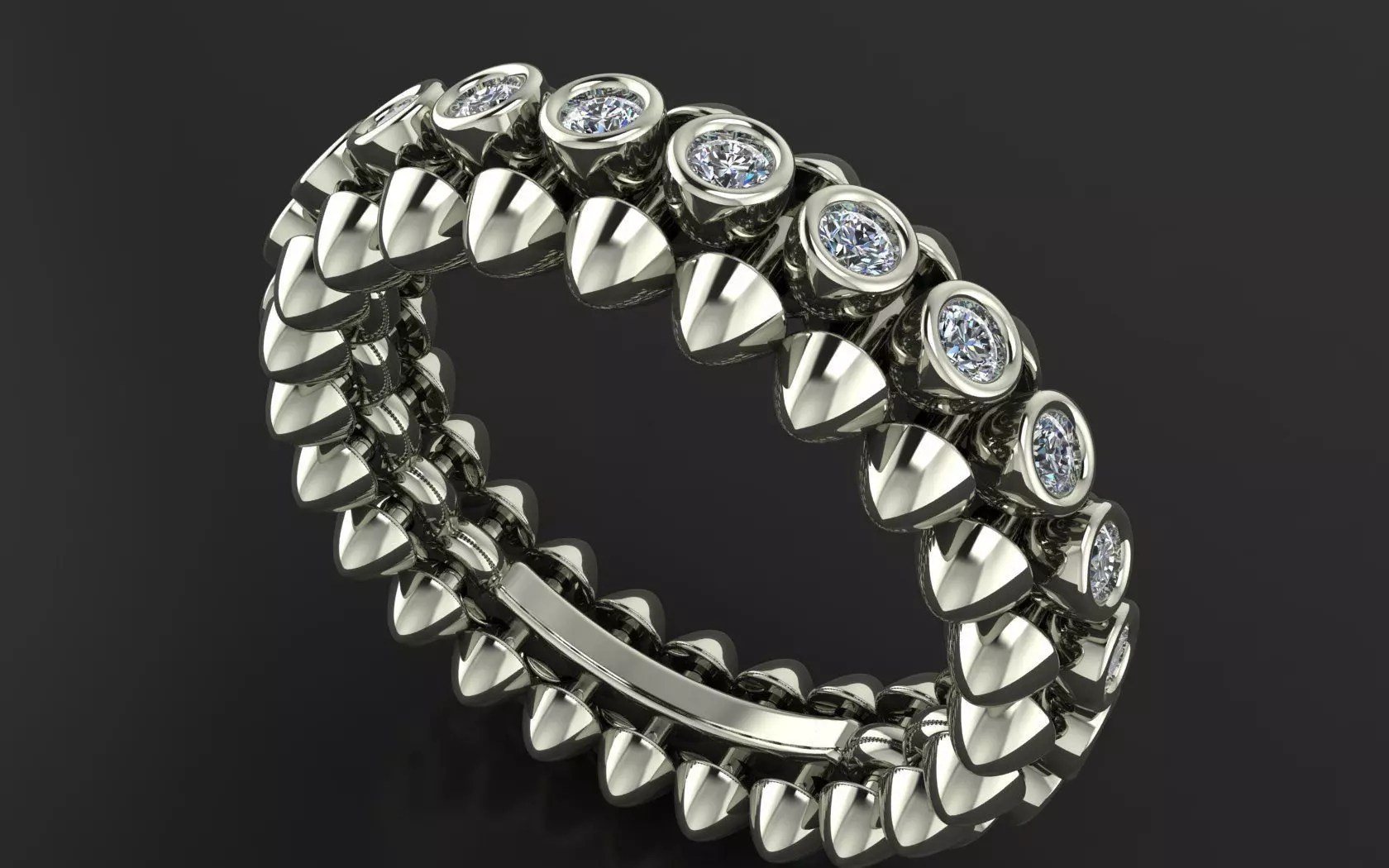 Clash de Cartier ring  With the stones 3d print model 3D print model_5