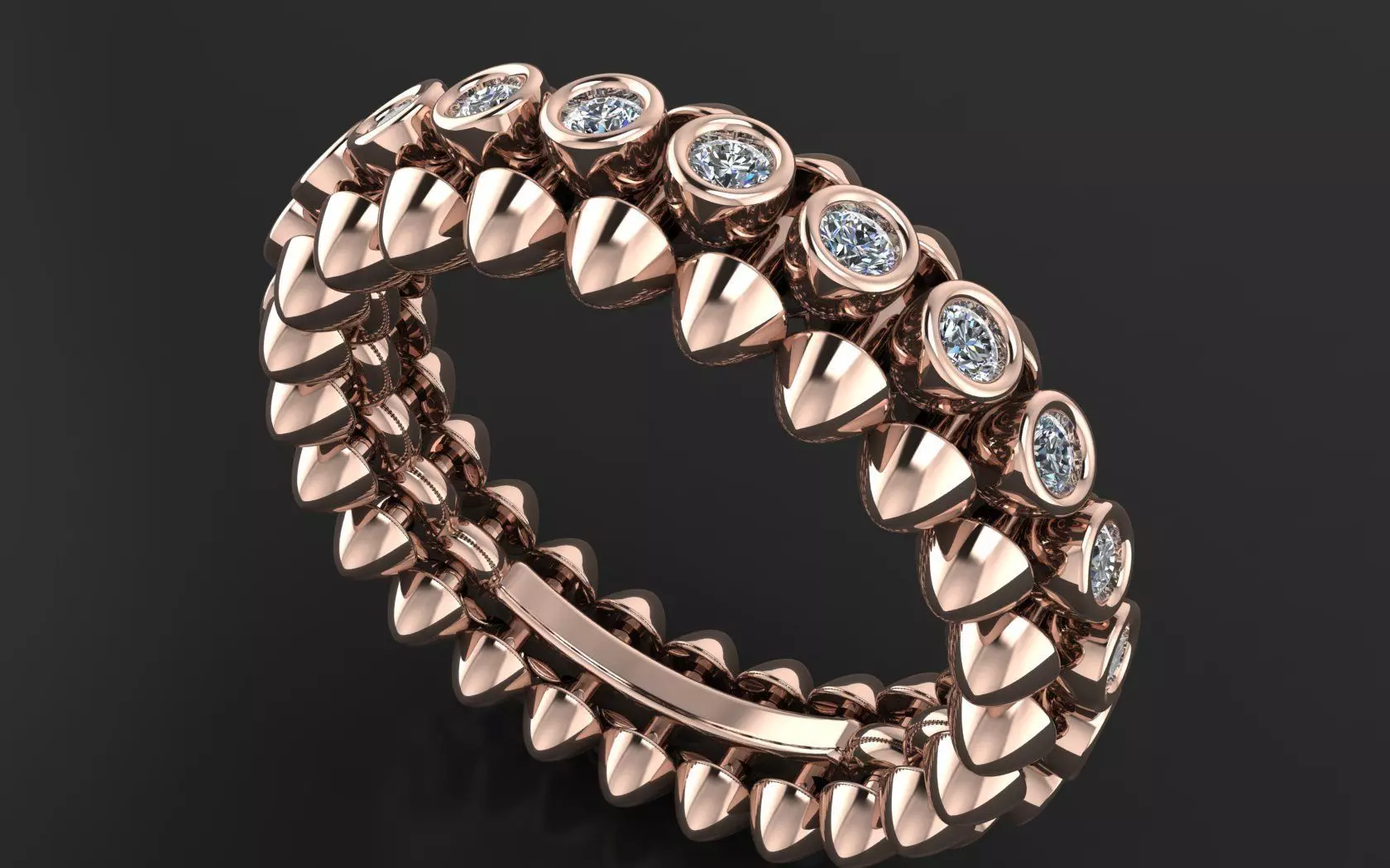 Clash de Cartier ring  With the stones 3d print model 3D print model_2