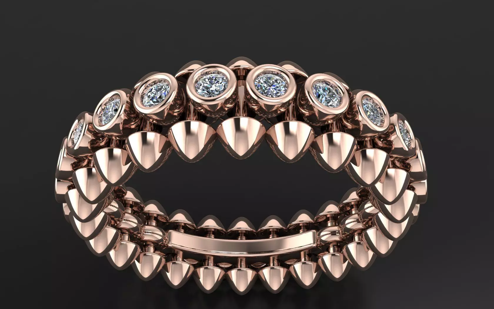 Clash de Cartier ring  With the stones 3d print model 3D print model_12