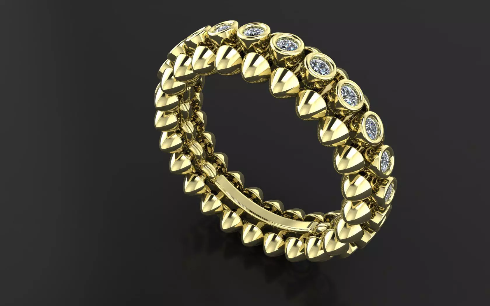Clash de Cartier ring  With the stones 3d print model 3D print model_1