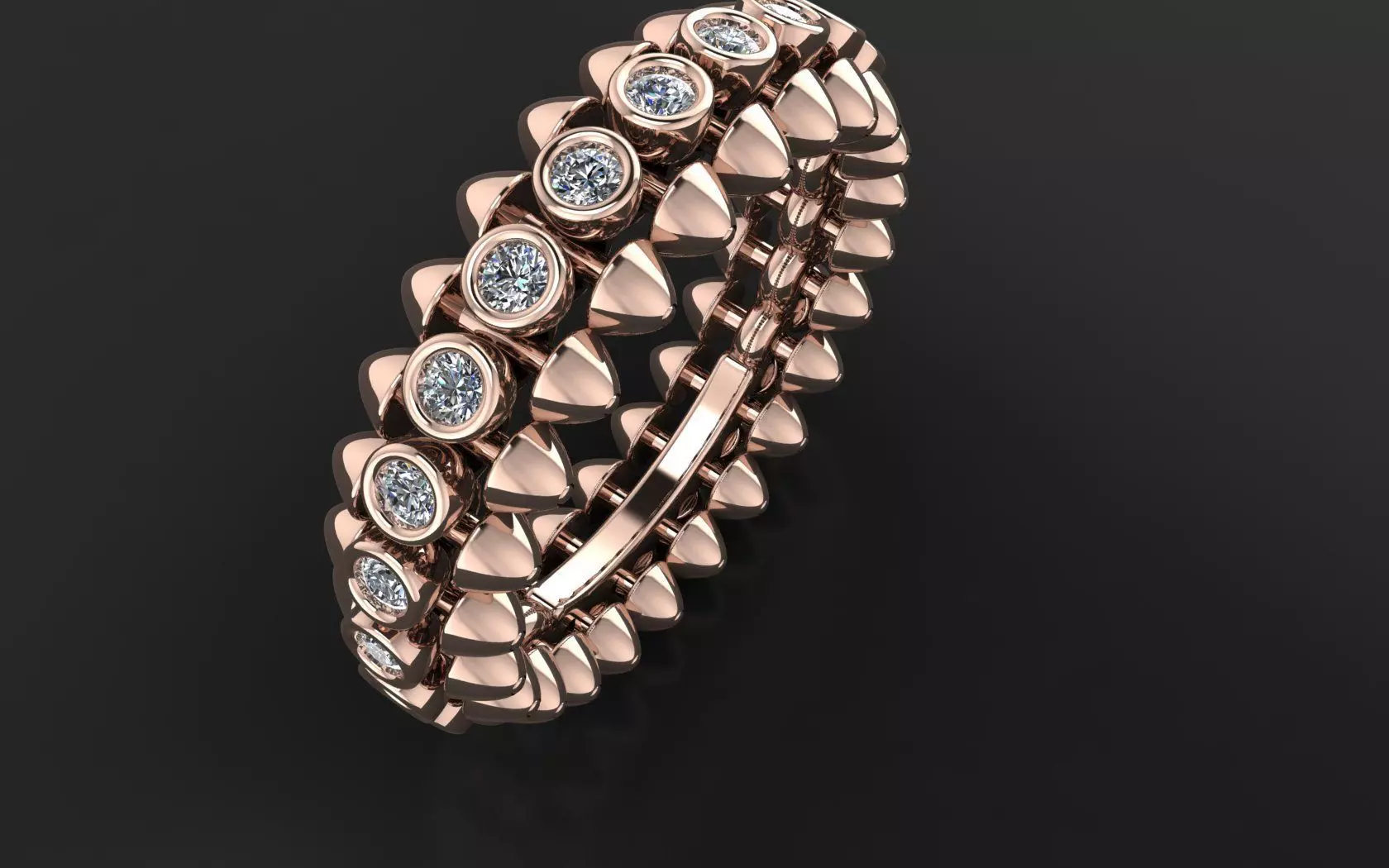 Clash de Cartier ring  With the stones 3d print model 3D print model_0