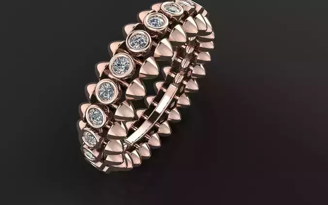 Clash de Cartier ring  With the stones 3d print model