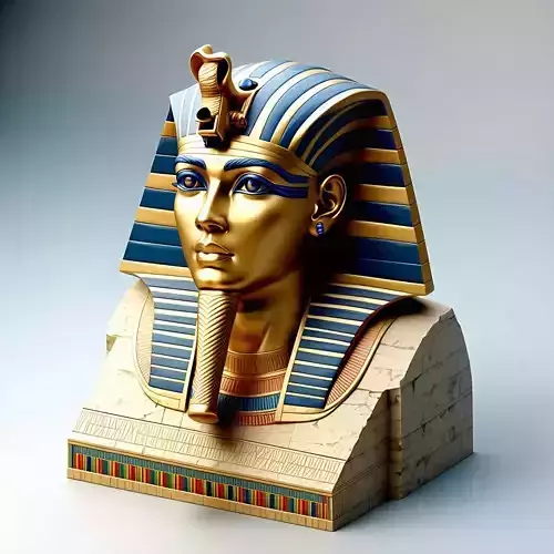 Realistic Tutankhamun Bust 3D Model