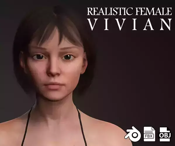 Realistic Female Character Rigged with Keys And PBR Texture
