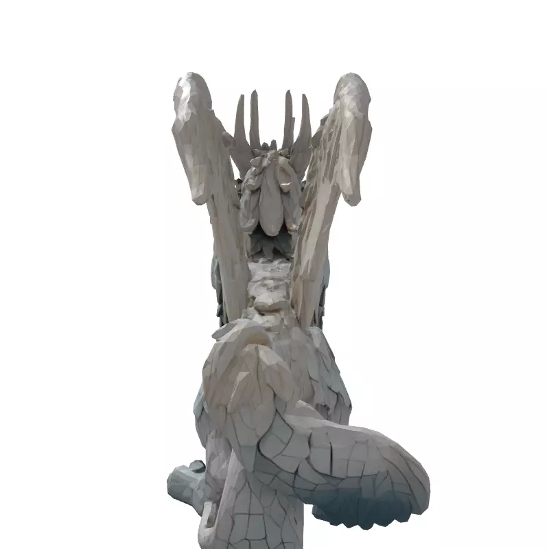 Stylized Griffin Statue LowPoly Model Low-poly 3D model_7