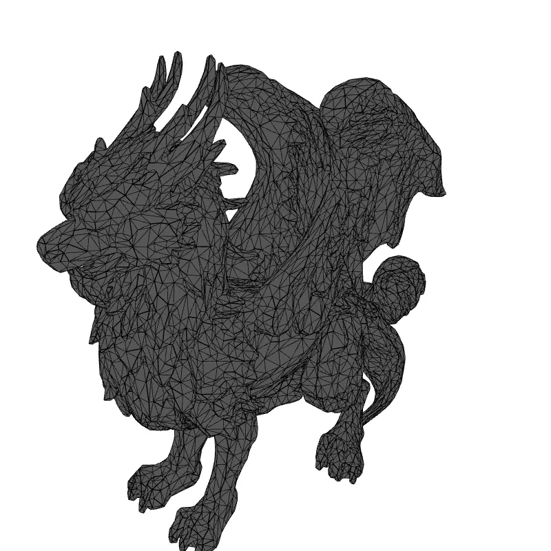 Stylized Griffin Statue LowPoly Model Low-poly 3D model_9