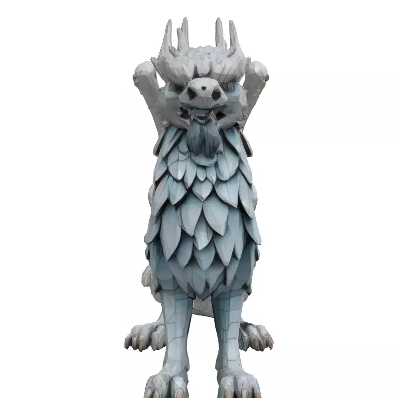 Stylized Griffin Statue LowPoly Model Low-poly 3D model_4