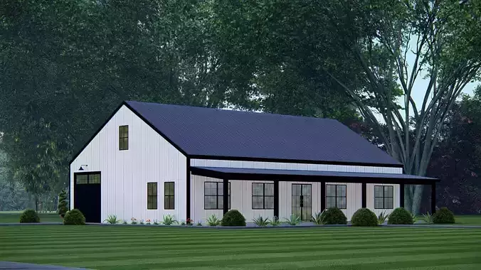 Contemporary Barndominium Home Design Combining Barn
