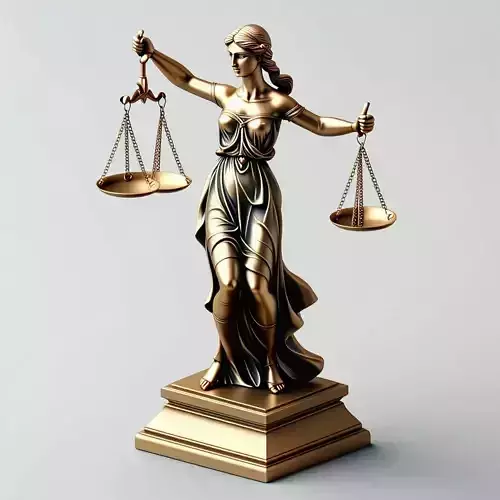 Lady Justice Statue 3D Model Low-poly 3D model