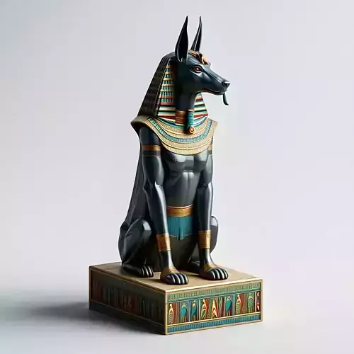 Realistic Anubis Statue 3D Model Low-poly 3D model