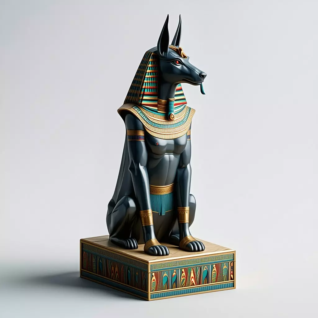 Realistic Anubis Statue 3D Model Low-poly 3D model_0