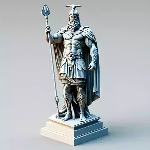 Highly Detailed Poseidon Statue