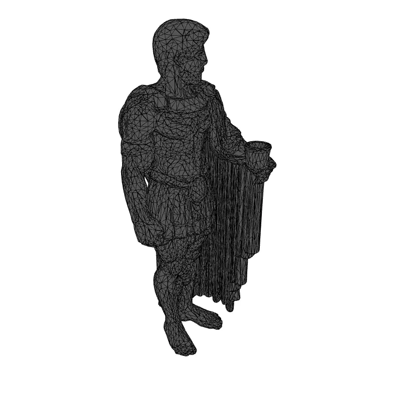 Realistic Roman Emperor Statue 3D Model Low-poly 3D model_1