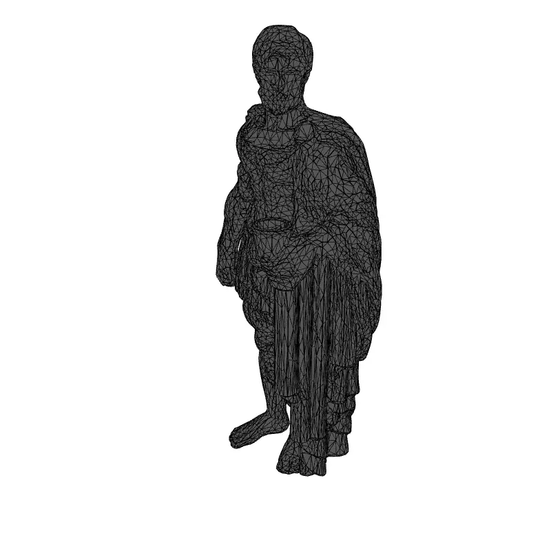 Realistic Roman Emperor Statue 3D Model Low-poly 3D model_9