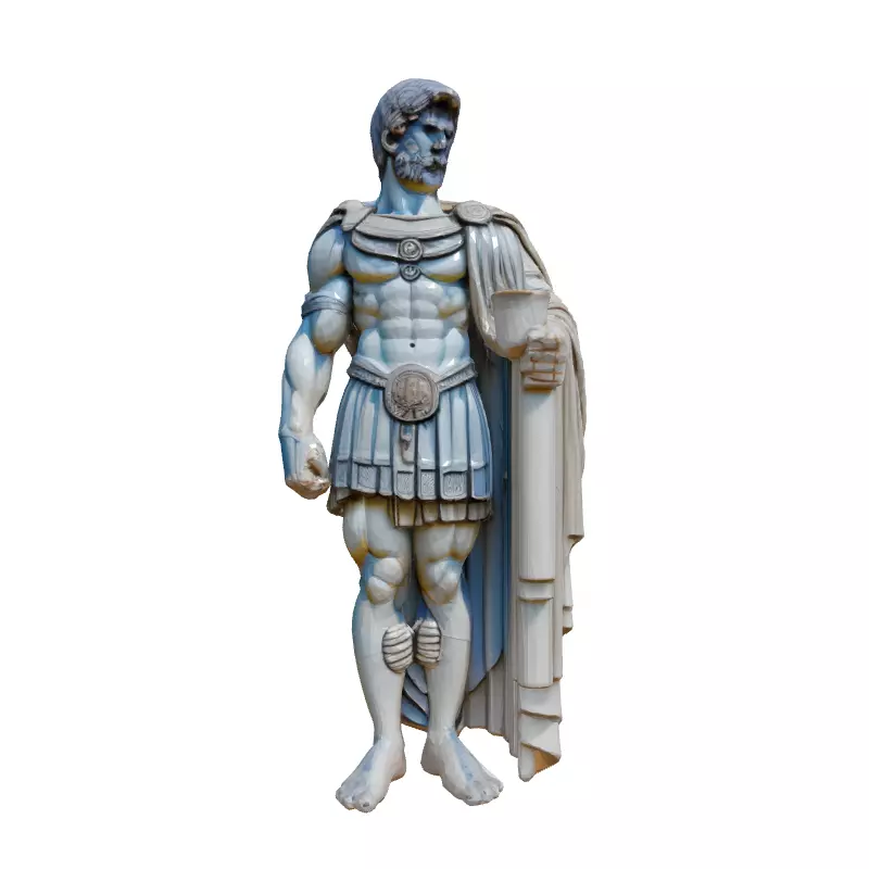 Realistic Roman Emperor Statue 3D Model Low-poly 3D model_4