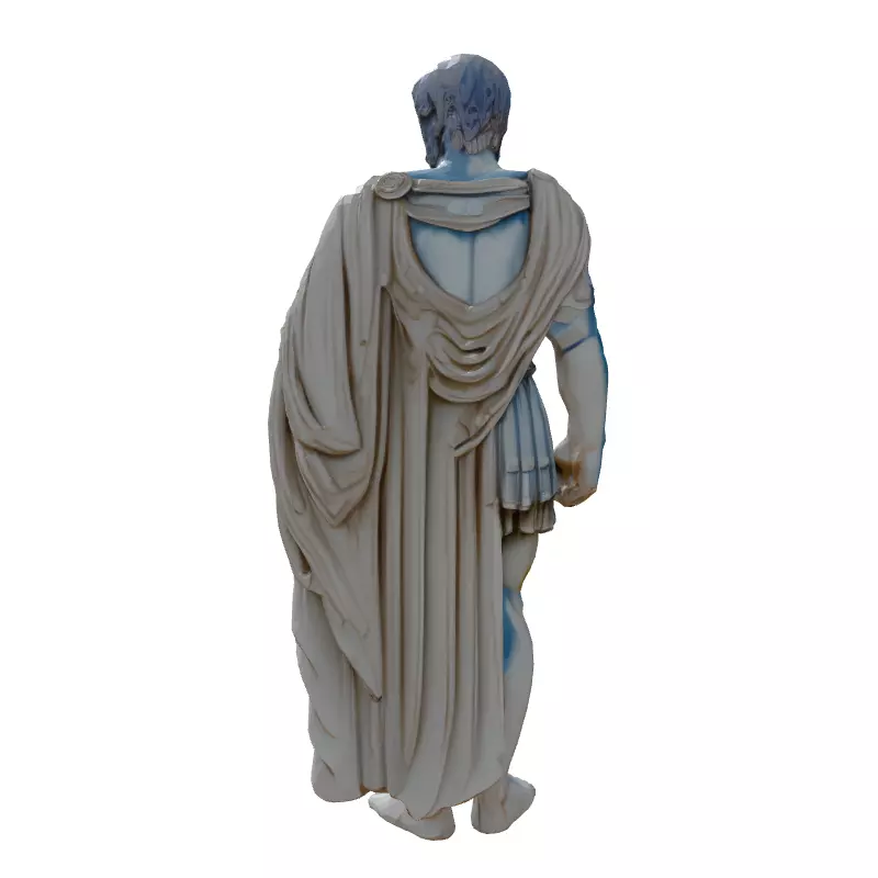Realistic Roman Emperor Statue 3D Model Low-poly 3D model_7