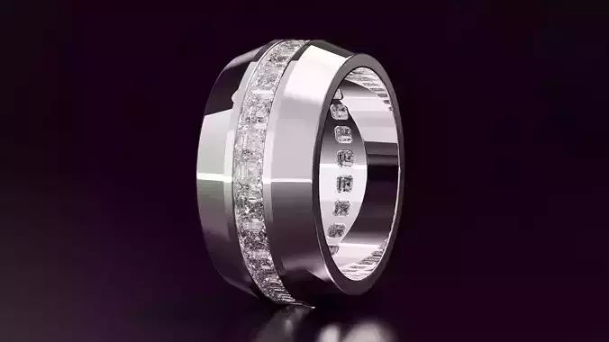 Channel Set Emerald Square Eternity Ring N08 295CT EU54