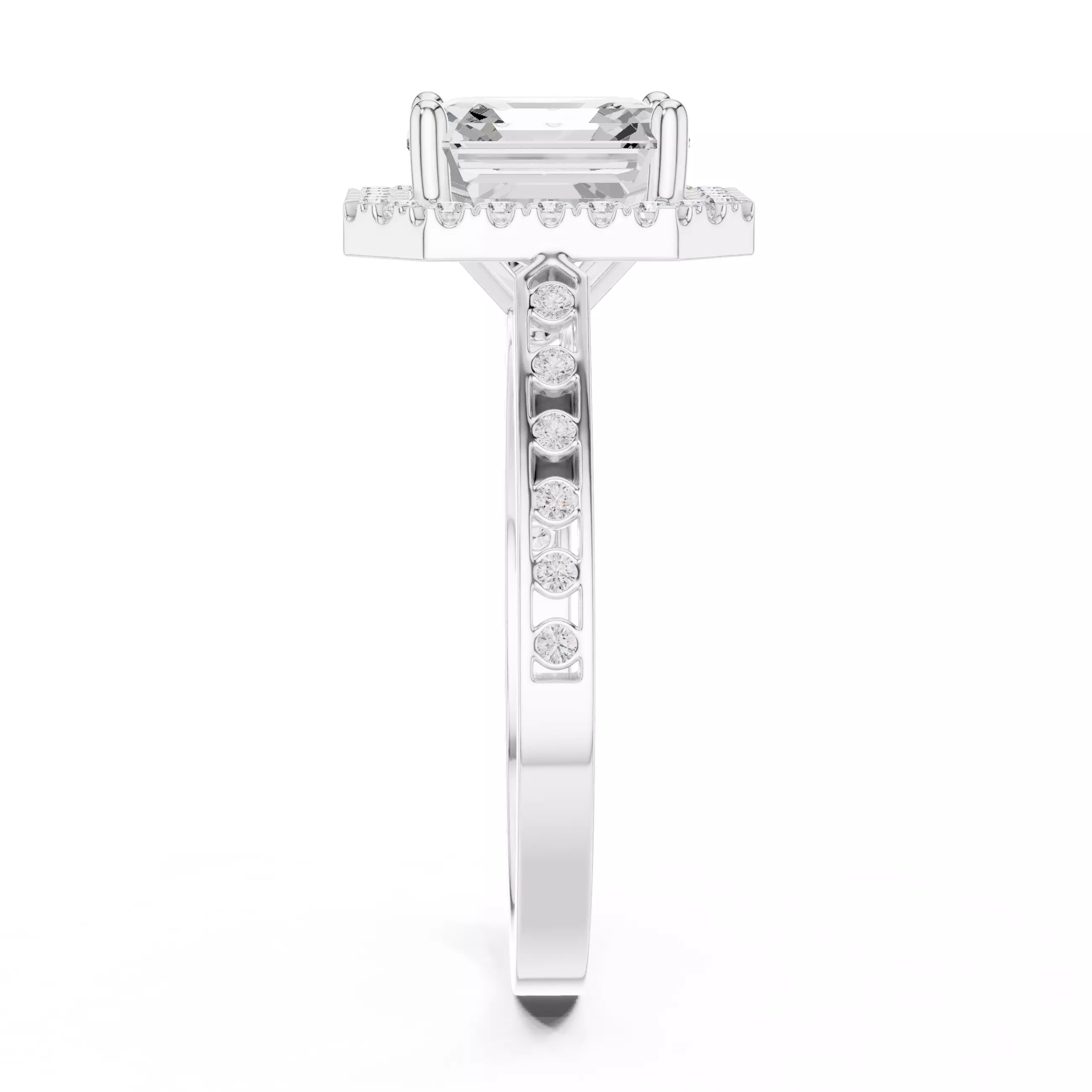 2Ct Asscher Cut Diamond Engagement Wedding Ring 3DM STL Video 3D print model_13