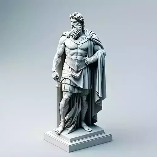 Realistic Ancient Greek Warrior Statue