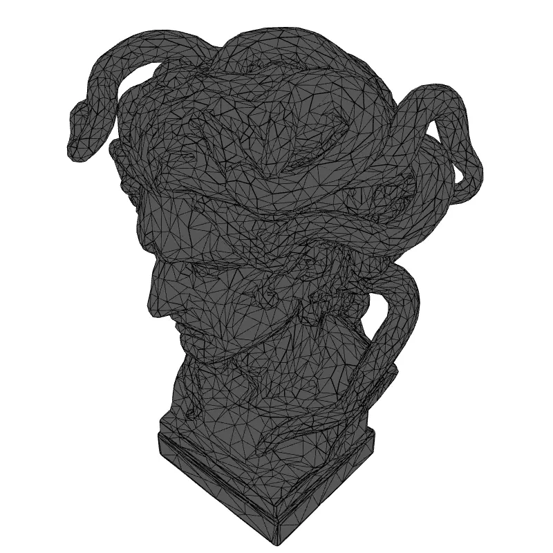 Medusa Bust Ancient Greek Mythology Statue Low-poly 3D model_1