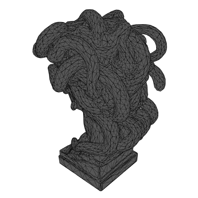 Medusa Bust Ancient Greek Mythology Statue Low-poly 3D model_9