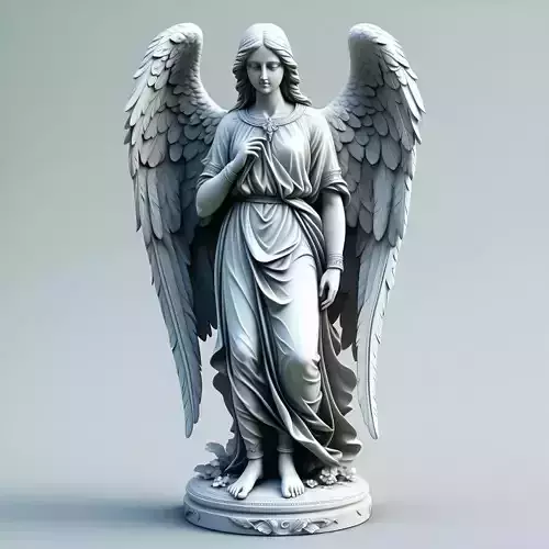 Realistic Angel Statue 3D Model