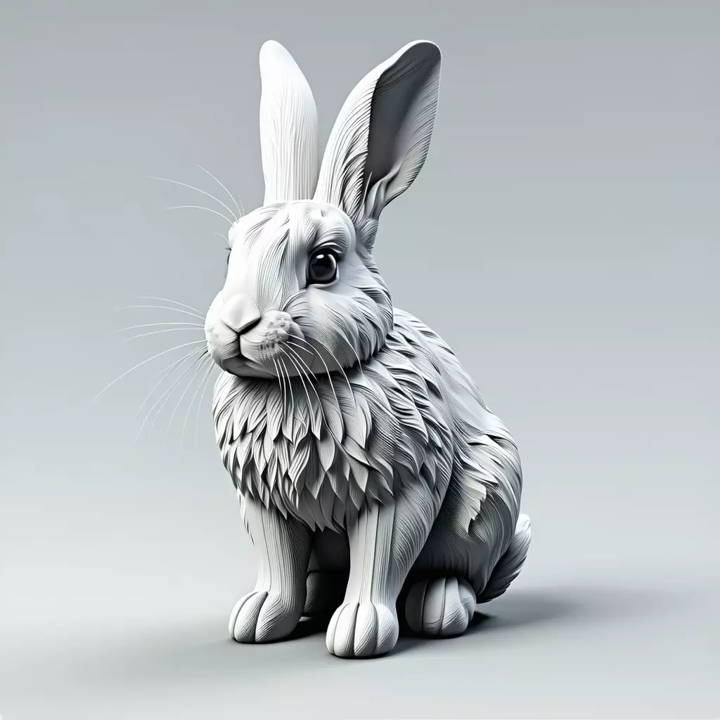 Stylized Realistic Rabbit 3D Model Low-poly 3D model_0
