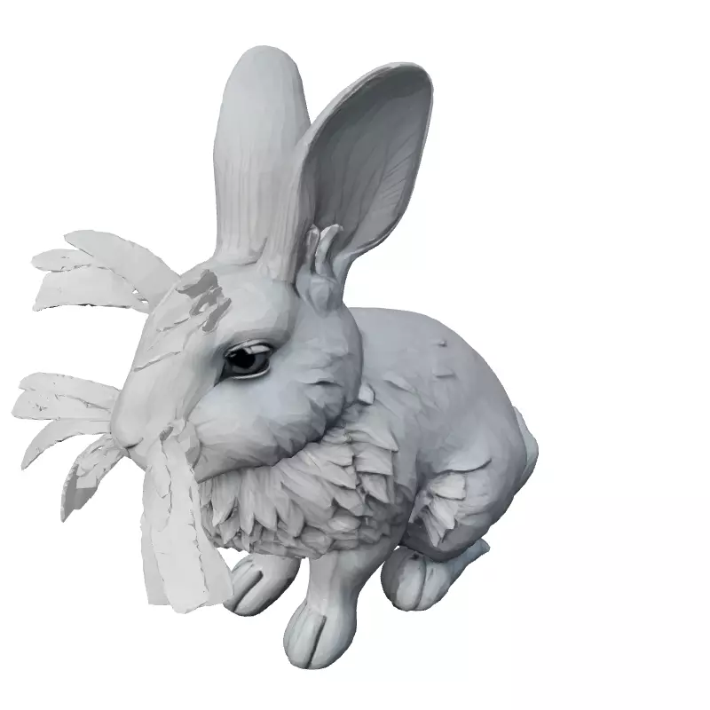 Stylized Realistic Rabbit 3D Model Low-poly 3D model_2