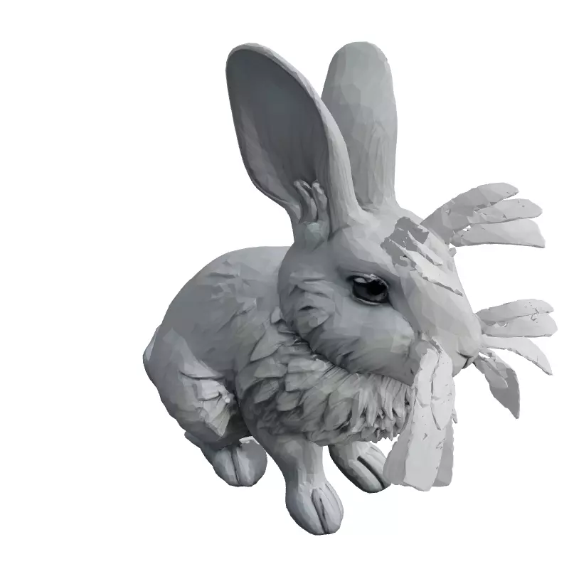 Stylized Realistic Rabbit 3D Model Low-poly 3D model_3