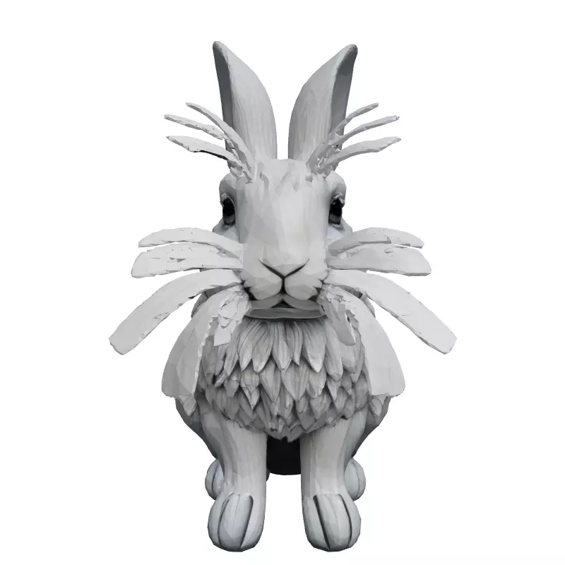 Stylized Realistic Rabbit 3D Model Low-poly 3D model_4