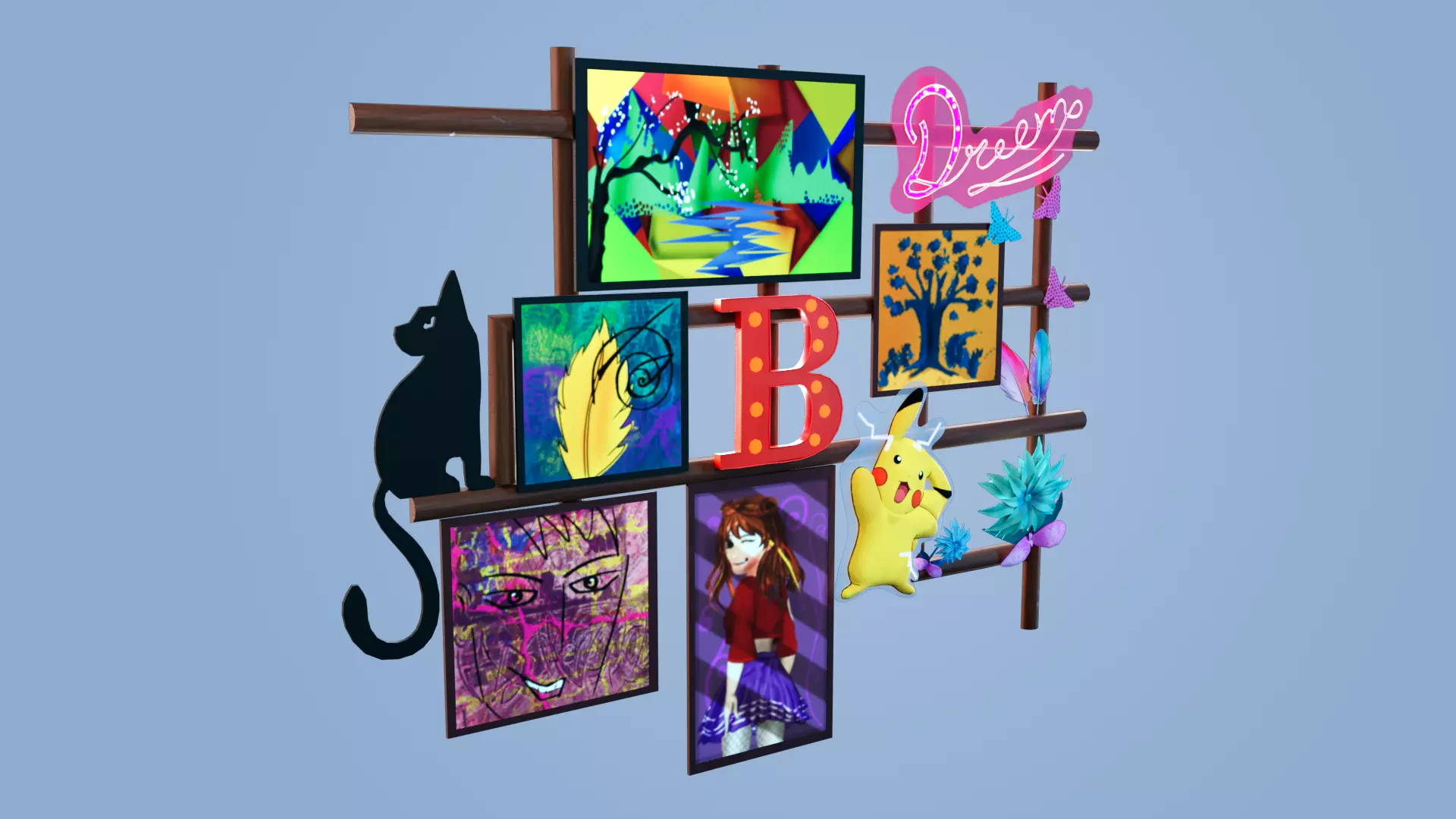 Wall Accessories Free low-poly 3D model